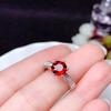 Trendy Six-Claw Simulated Ruby Open Ring - Hot Female Jewelry
