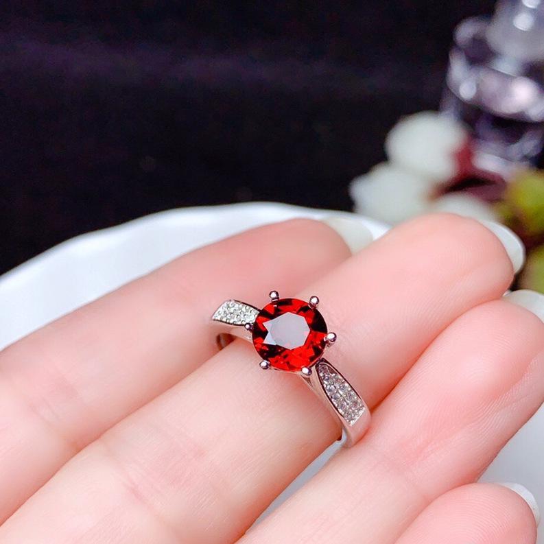 Trendy Six-Claw Simulated Ruby Open Ring - Hot Female Jewelry