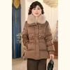 JIANHU Women's Fox Fur Collar Waist-Cinching Down Jacket
