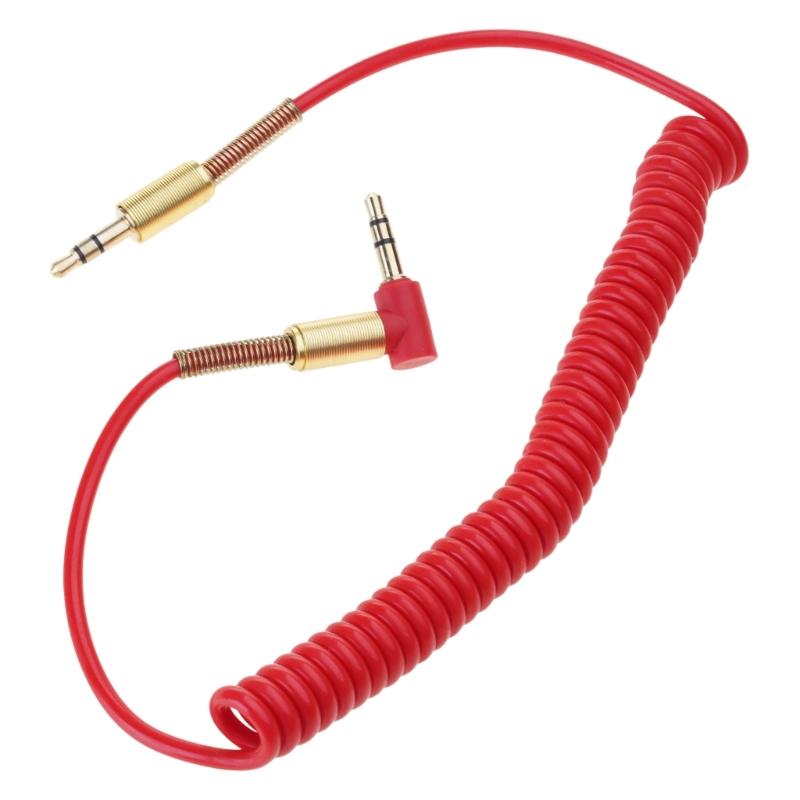 3.5mm Elbow Spring Expansion Sound Adapter 3.5mm To 3.5mm Male Plug Sound Cable Flexible Spring Cable AUXs Line