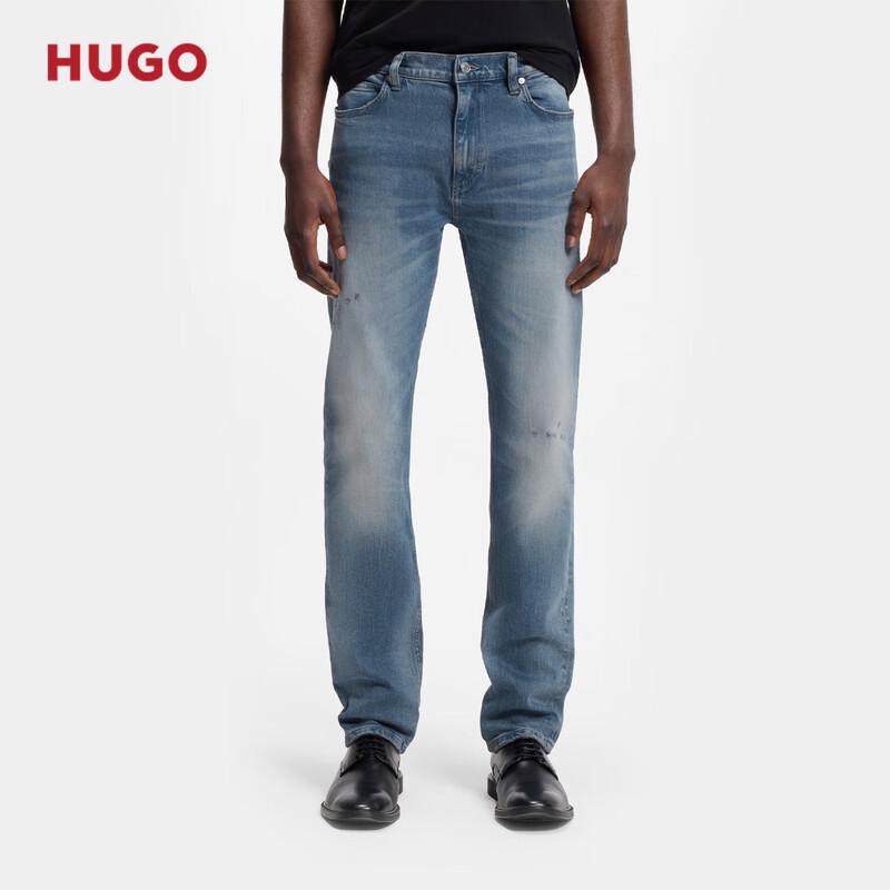 

Мужские серо-синие джинсы Hugo слим-фит из эластичной ткани M (32x32)