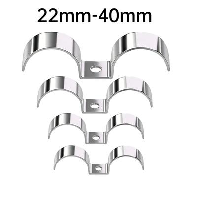 Dual Side Pipe Clamp Thickened 304 Stainless Steel 22-40mm Pipe Clamp Bracket For Fixing Buckle Line/Wire/Tubing/Gas Hose Pipe