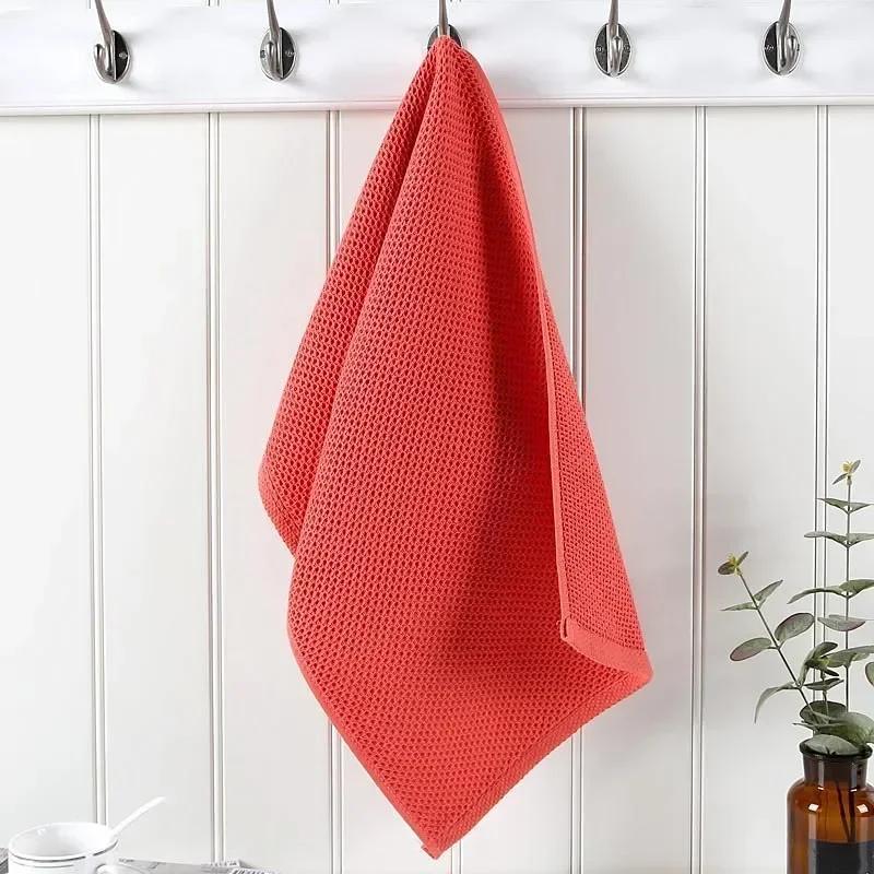 

Household 34x34cm Face Bathroom Kitchen Plaid Absorbent Towel Hand Towel Cotton Towel 34X34cm красный