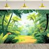 2D Photo Booth Background Cloth Tropical Forest Palm Tree Banner for Events