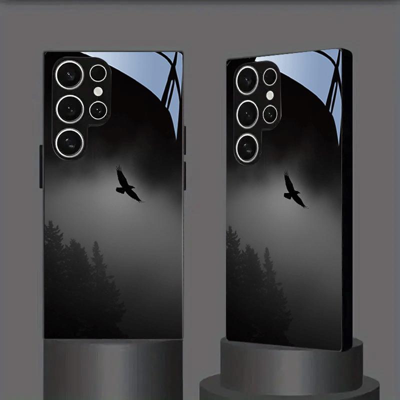 Black Eagle Tempered Glass Phone Case for Samsung Galaxy S26 S25 S24 S23 Ultra S22 Ultra S20 Ultra 56 A72 A73 5G