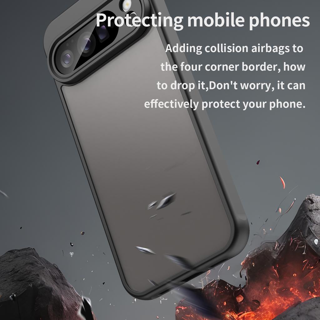 For Google Pixel 10 Pro XL Case with Screen Film WANLONFENG FD Series Skin Touch TPU PC Phone Back Cover