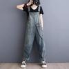 Damen Sommer Literarisch Retro Übergröße Locker Lässig Denim Latzhose Damen