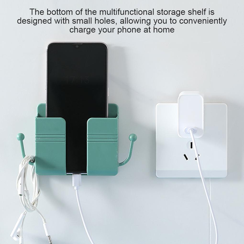 Wall Mounted Mobile Phone Charging Organizer Storage Box Remote Control