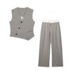 European and American style French women's clothing fashion versatile temperament asymmetrical design double vest + pants