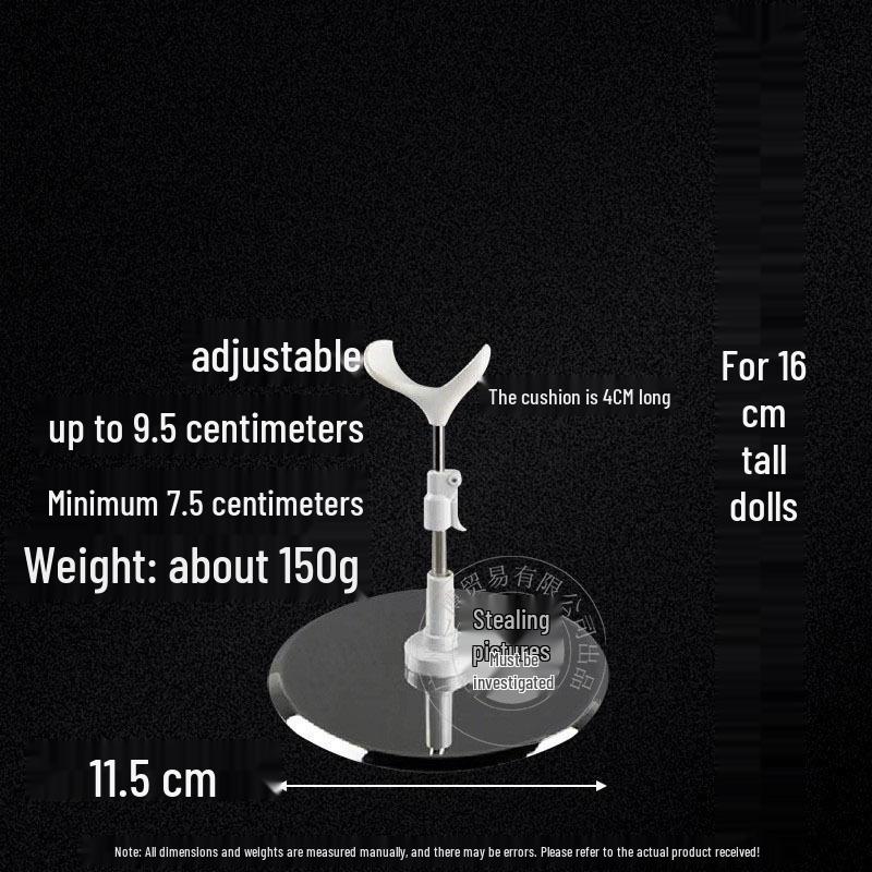 Adjustable Stainless Steel Doll Stand for 30cm to 60cm BJD Dolls with Multiple Support Points