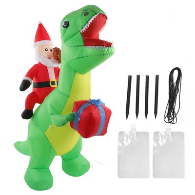 Weihnachts-Dinosaurier Aufblasbare Dekoration Niedlich Lustig Eingebaute LED-Leuchten Aufblasbarer Weihnachts-Garten