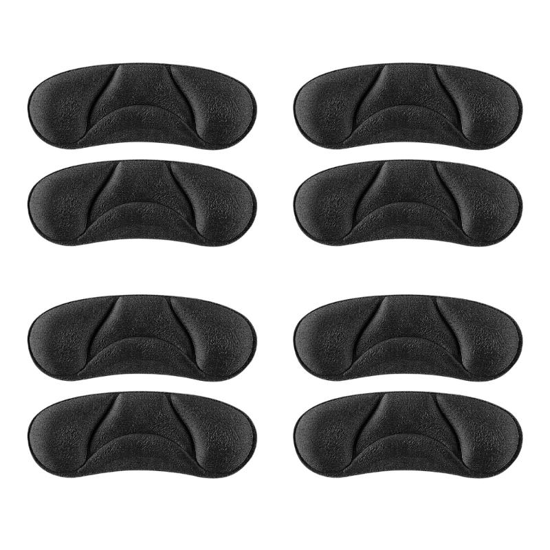 4 Pairs Curved Heel Grip Pads Soft Faux Suedes Sponge Cushions for High Heels Comfort and Pains Relief in Long Standing