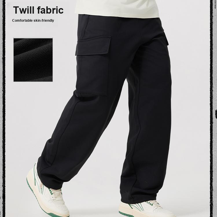 Li Ning Daily Prosperity Series Comfortable Casual Simple Straight Loose Fit Knit Sports Pants Men Bottoms Black AKXV141-2