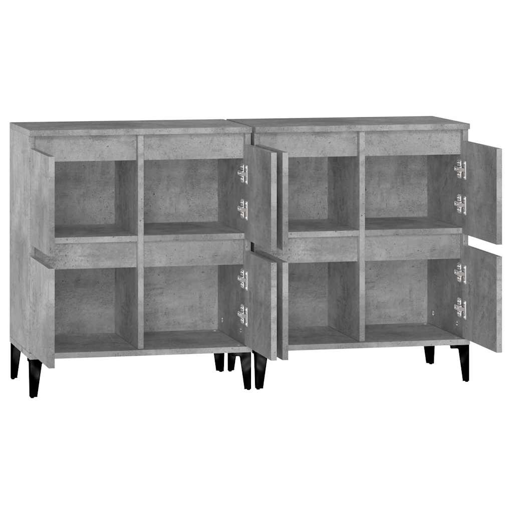 Vidaxl Chests of Drawers, 2 Pcs., Concrete Gray, 60X35X70 Cm