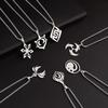 Collares con Colgante de Titanio Genshin Impact Elemento Pyro Hydro Anemo Electro Dengro Cyro Geo Hutao Boo Joyería para Jugadores Fans