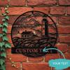 Durable Coastal Lighthouse Metal Sign Nautical Wall Art Beach House Garden Decor