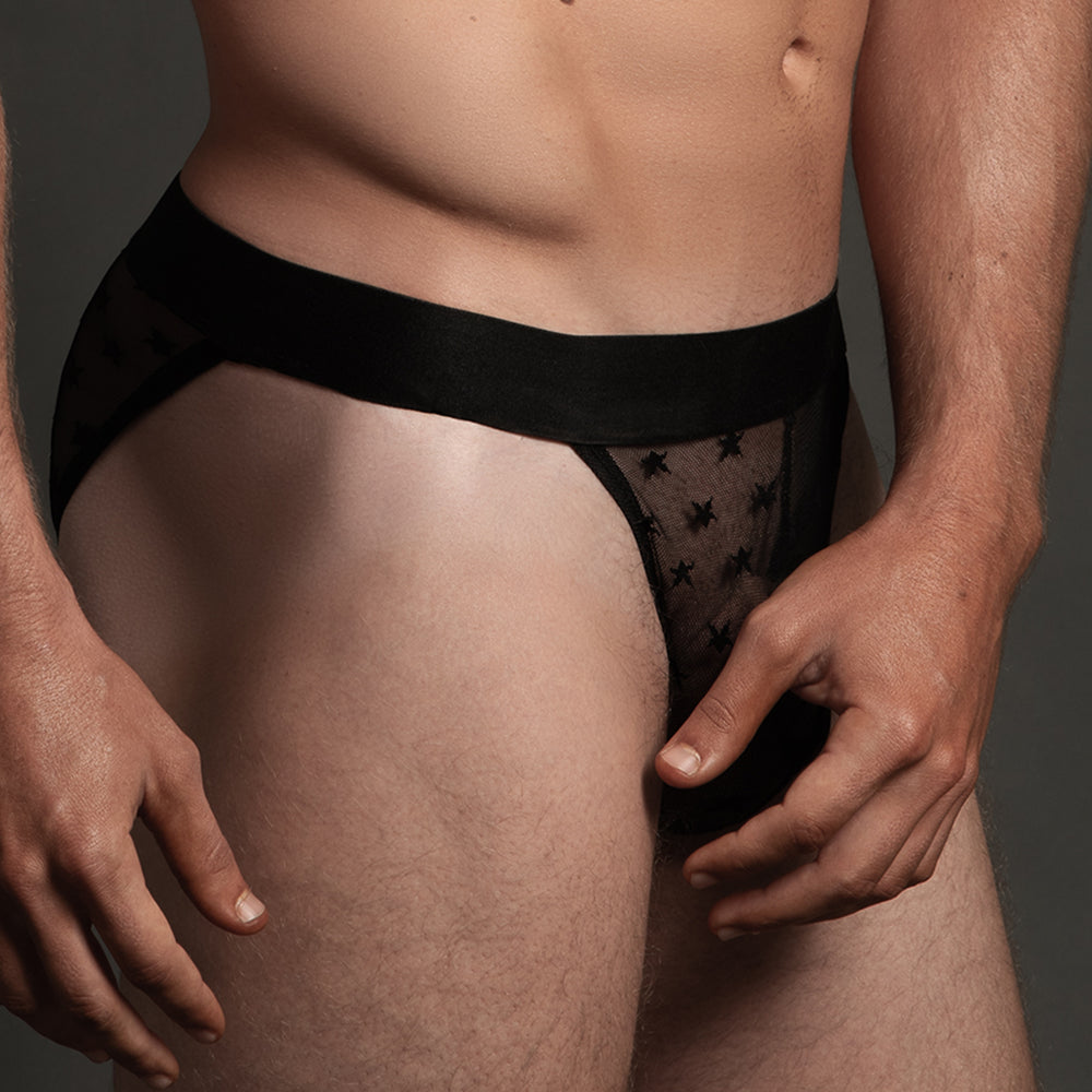 Thin Star Tanga Black - Allure Men - Sexy Briefs