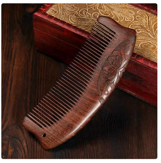 

Natural Sandalwood Comb: Anti-Static, Anti-Hair Loss Wooden Comb for Men & Women