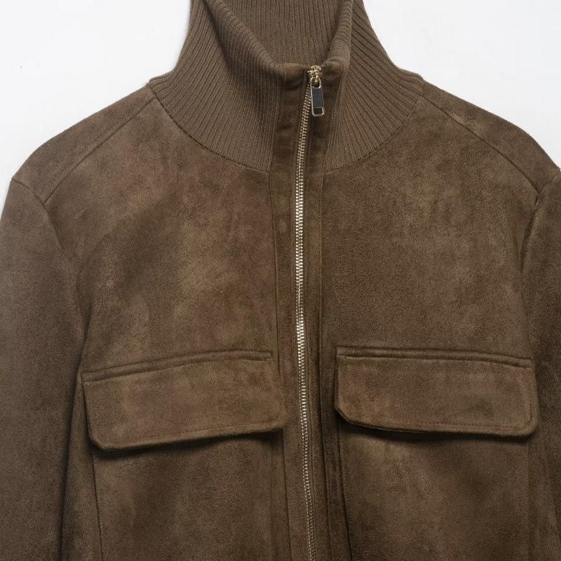 Giacca Bomber a Coste con Collo Alto Stile Europeo e Americano Primavera 2026