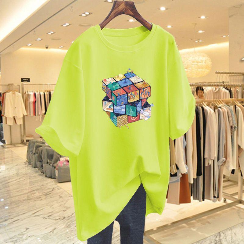 Dameskleding Mode Casual T-shirt met Korte Mouwen Zomer Print Ronde Hals Top Dames Nieuwe Stijl Zacht Comfort Katoenen Pullover