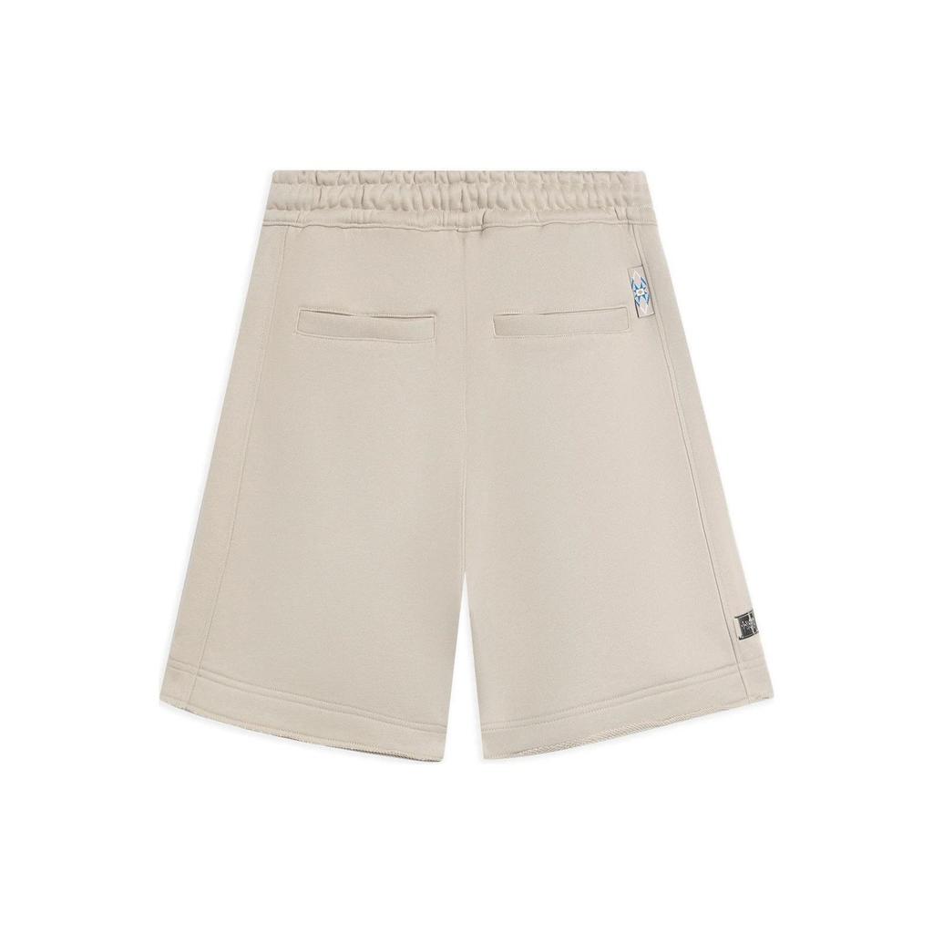 Li Ning Solid Color Logo Print Loose Fit Drawstring Straight Leg Shorts Women Shorts Gray AKSSA86-3