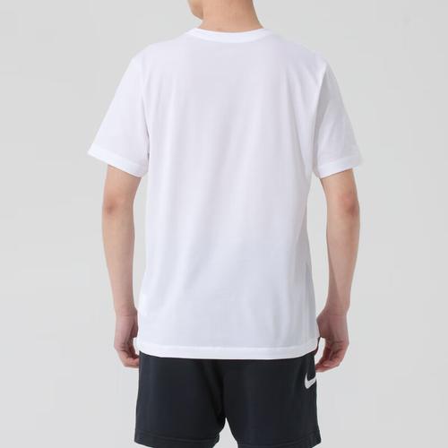 Nike Brand Logo Men's White Breathable Crew Neck Short-Sleeve T-Shirt