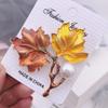 Girls Pearl Maple Leaves Gold Fashion Jewelry Brooches Pins Dripping Brooches