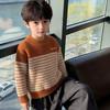 Boys' Striped Knit Sweater: Thick-Knit Children's Sweater for Fall and Winter