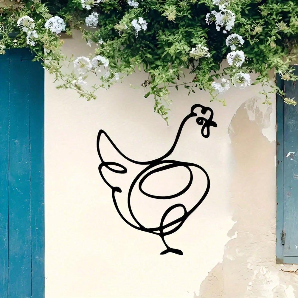 Vintage Iron Metal Chicken Wall Art Farmhouse Rustic Home Decor