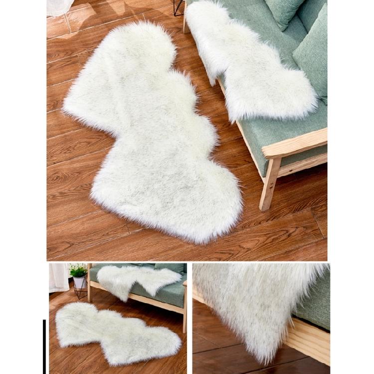 Tapis Doux en Forme de Double Cœur Tapis Moelleux en Fausse Laine Tapis Coussins de Canapé Décoratifs pour Salon Chambre