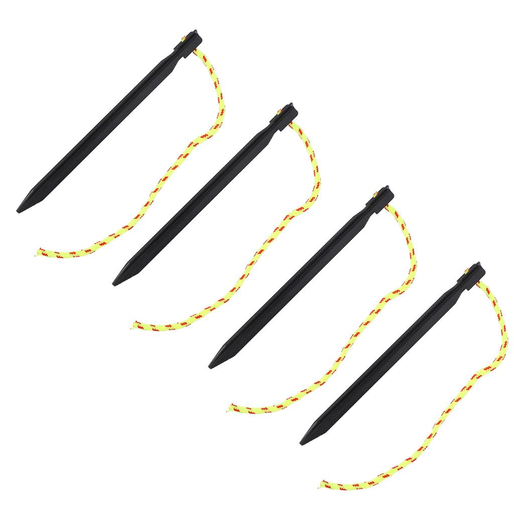 12PCS Tent Stakes Aluminum Alloy Three Edges Lightweight Tent Nail Ground Pegs with Pull Ropes for Backpacking Camping