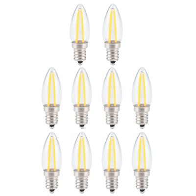 10 Stück E12 lange Glühlampen, kleine LED-Glühbirnen, dimmbar, 1,5 W, AC110 V, für die Heimbeleuchtung