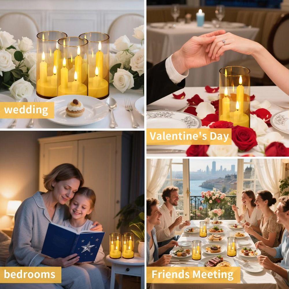 Taper LED Flameless Candle Flickering Battery Operated Candle Electronic Candle Light  Home Décor