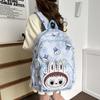 Trendy Large Capacity Anime Cartoon Backpack For Middle School Students Unisex In Pink Purple Black Blue Coffee