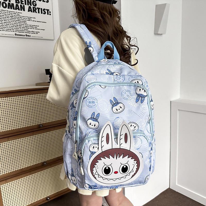 Trendy Large Capacity Anime Cartoon Backpack For Middle School Students Unisex In Pink Purple Black Blue Coffee