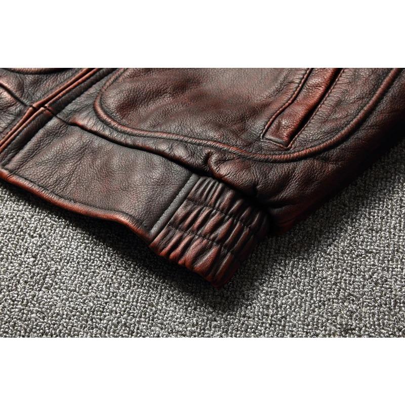 Chinese Size Vintage Genuine Leather Jacket Men Real Cowhide Air Force Flight Suit A2 Pilot Jacket Bomber Jacket Jaquetas Masculina