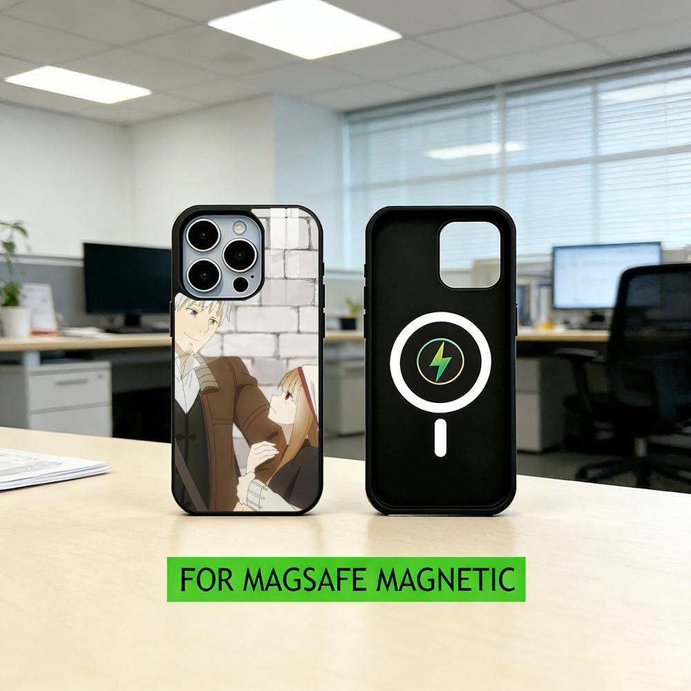 

S-Spice and Wolf Anime Phone Case For iPhone17,16,15,14,13,12,11 Plus,Pro Magnetic with Magsafe Wireless Charging iPhone14