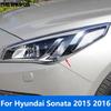 For Hyundai Sonata 2015 2016 Chrome Head Light Lamp Cover Trim Headlamp Frame Sticker Protector Exterior Accessories Car Styling