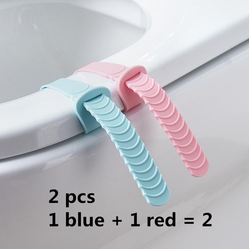 2pc Portable Foldable Toilet Seat Cover Lifter Sanitary Closestool Cover Lift Handle For Travel Home Bathroom Toilet Accessories