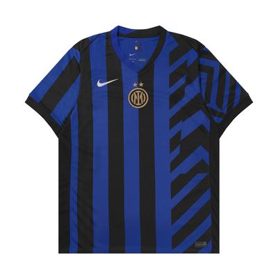 Camisa de Futebol de Manga Curta para Casa da Moda com Logotipo da Inter de Milão Masculino tops Preto Azul FN8787-440