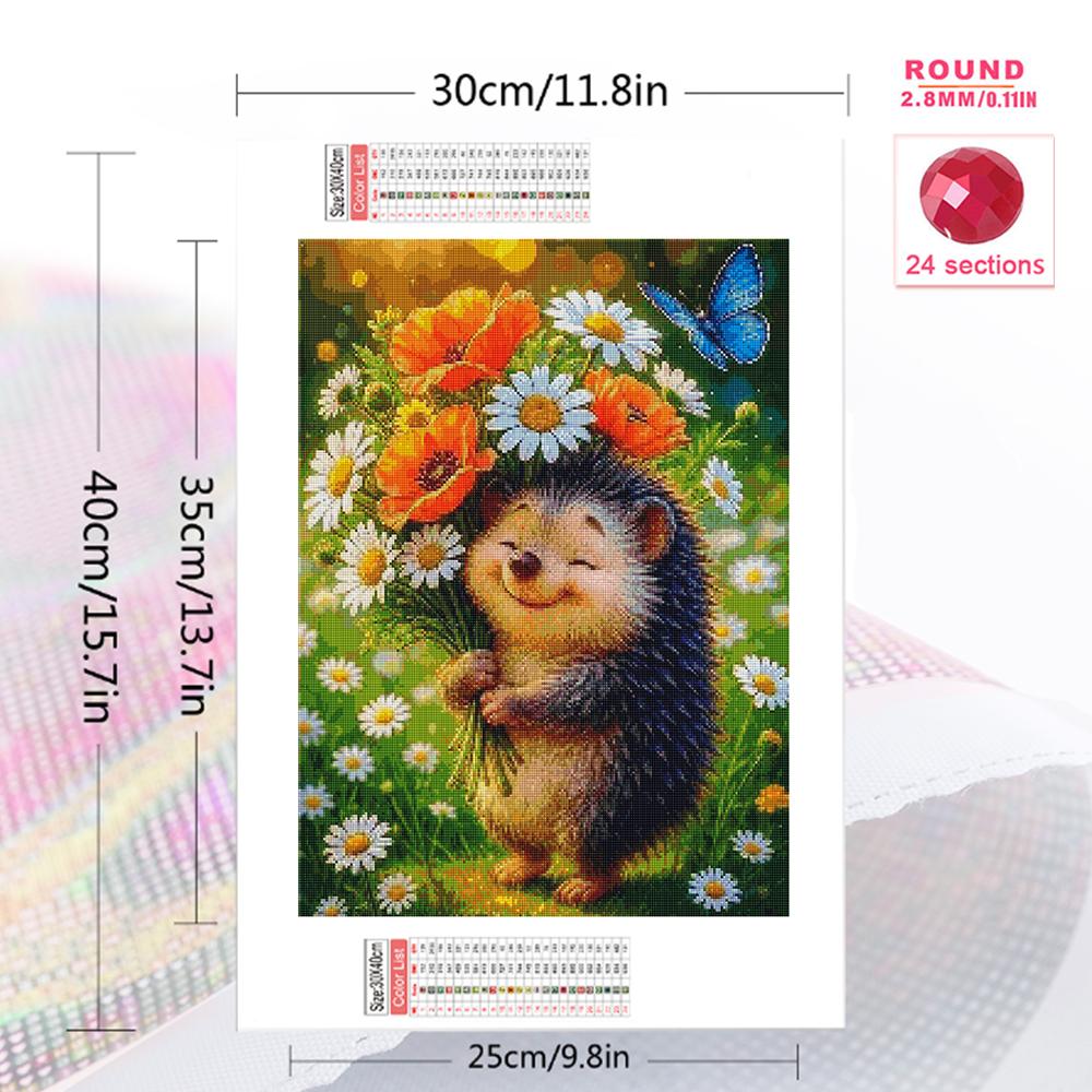 Schattige Egel Diamant Schilderen Kunst Dierenpatroon voor Volwassenen Beginners DIY Likes Diamant Mozaïek Margriet Klaproos Bloem Handgemaakt Cadeau