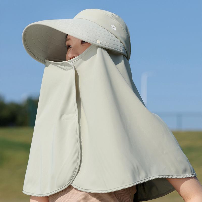 

Літній новий капелюх жіночий сонцезахисний і захист від сонця інтегрований капелюх захист від ультрафіолету сонцезахисний капелюх для вулиці шаль для захисту шиї капелюх для збору чаю average size