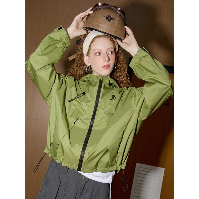 Coolhut American-Style Windproof Hooded Structure Design 2025 New Women's Jacket Outdoor Travel Windproof Workwear
