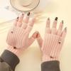 Touchscreen Knitted Wool Gloves Half-Finger Anti-Cold Bicycle Riding Gloves Thickened Fingerless Gloves Writing And Typing