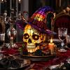 Indoor Outdoor Atmosphere Light Gothic Witch Hat Night Light, Warm Glow Acrylic Halloween Decorative Lamp, Vintage Creative Props Spooky Home