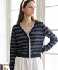 FOREVER21 Striped V-Neck Button Long Sleeve Knit (Ftdcnt008)