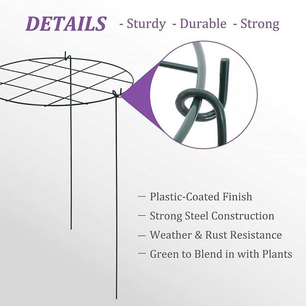 Metal Peony Support Cages Sturdy Flower Rings for Garden Safety Tomato Hydrangea Plant Support Stakes