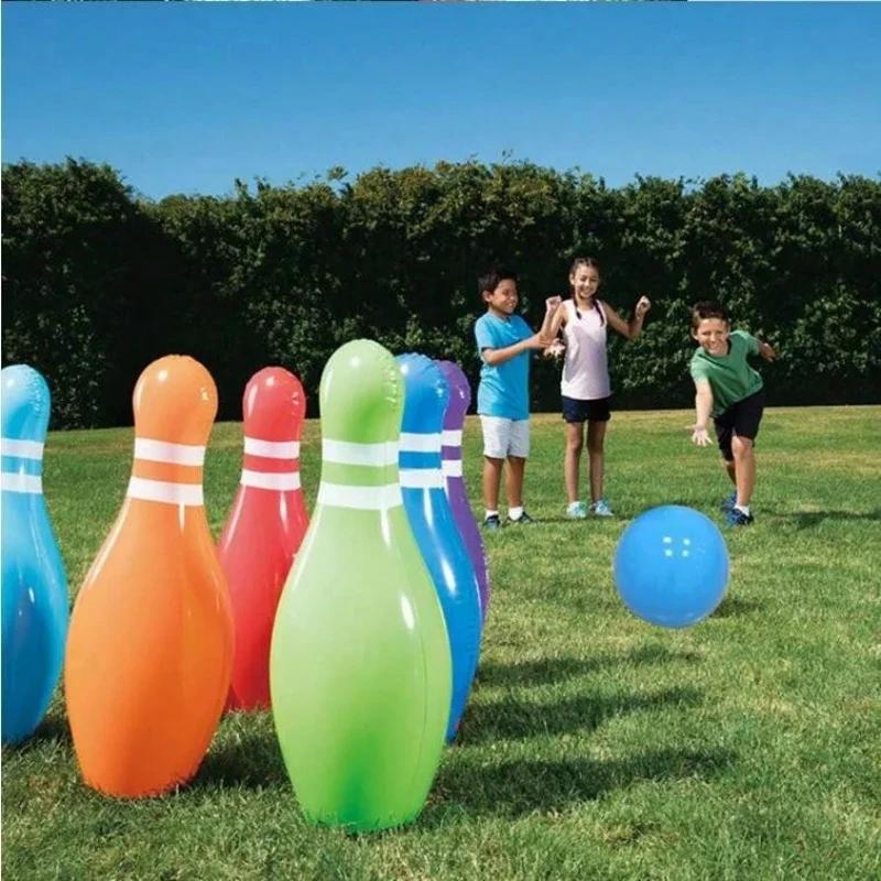 Children's Inflatable Bowling Sports Toy Set - Colorful Outdoor Bowling Game Toy Fun Family Interactive Game Toy Set for Kids