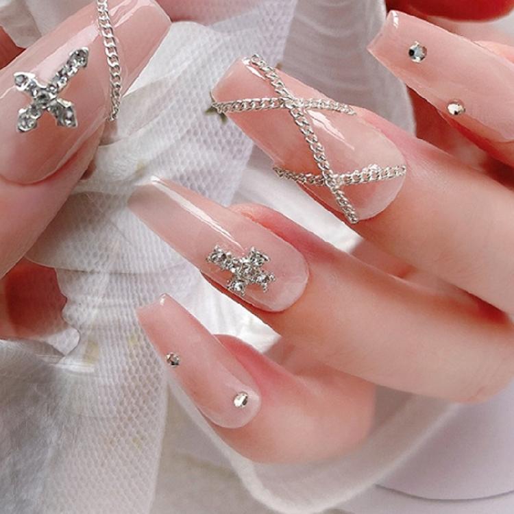 10Pcs Retro Cross Nail Charm Alloy Rhinestones Cross Charms Punk Gothic Nail Art