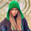 Autumn Winter Ladies Knitted Hat Women Leisure Lei Feng Style Solid Color Flanging Tie Up Ear Protection Windproof Warm Cap Bomber Hats Outdoor